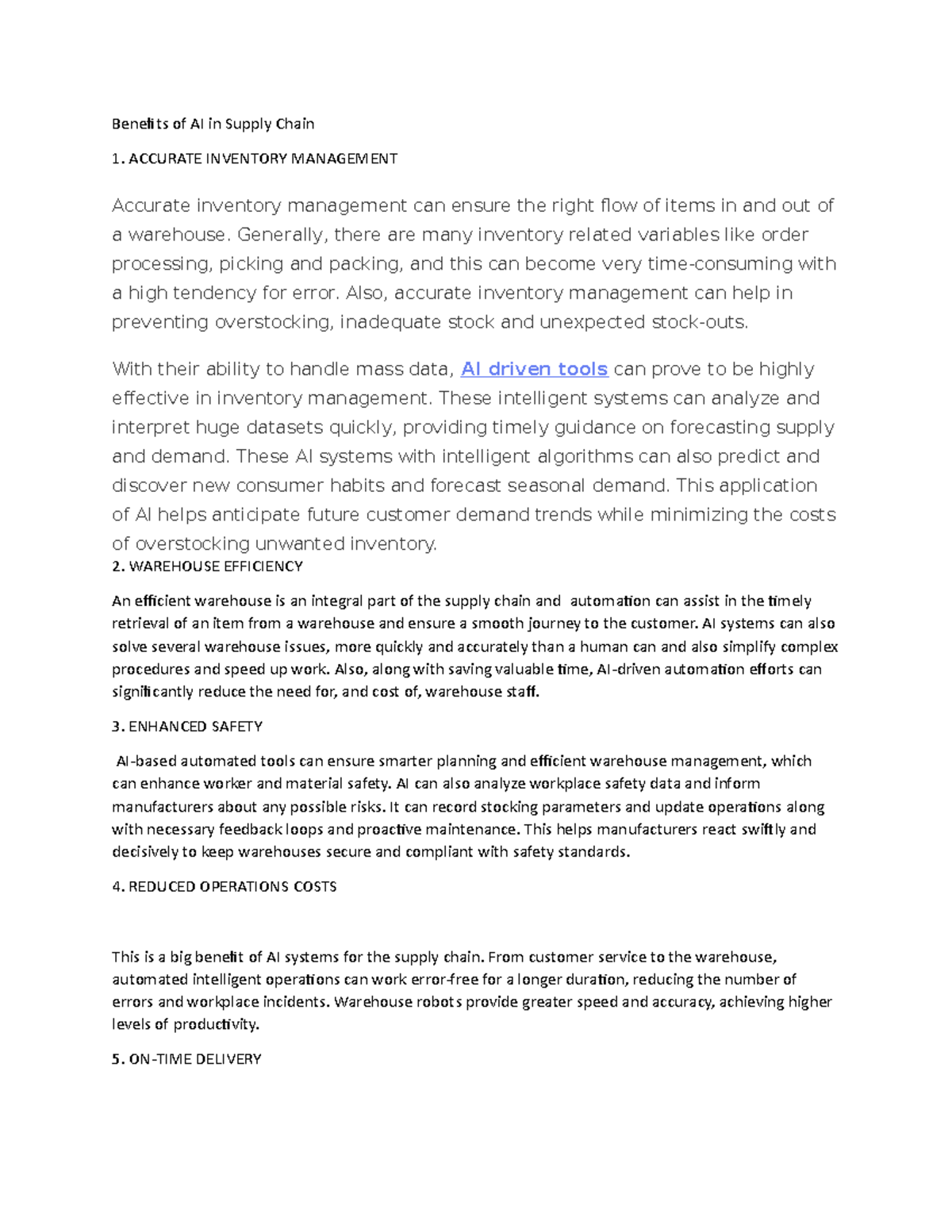 Benefits of AI in Supply Chain - Benefits of AI in Supply Chain ...