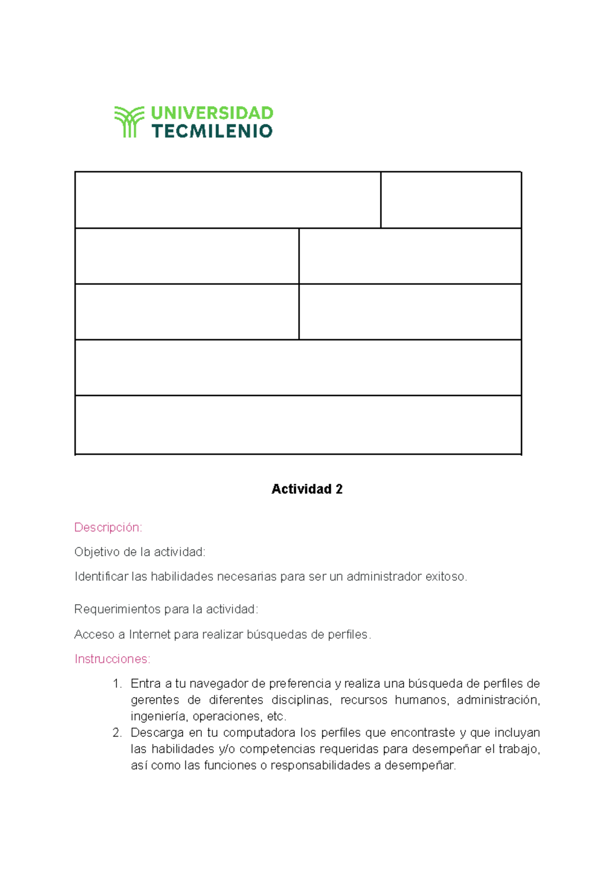 Actividad 2- Taller de planeacion y toma de desiciones - Actividad 2 ...