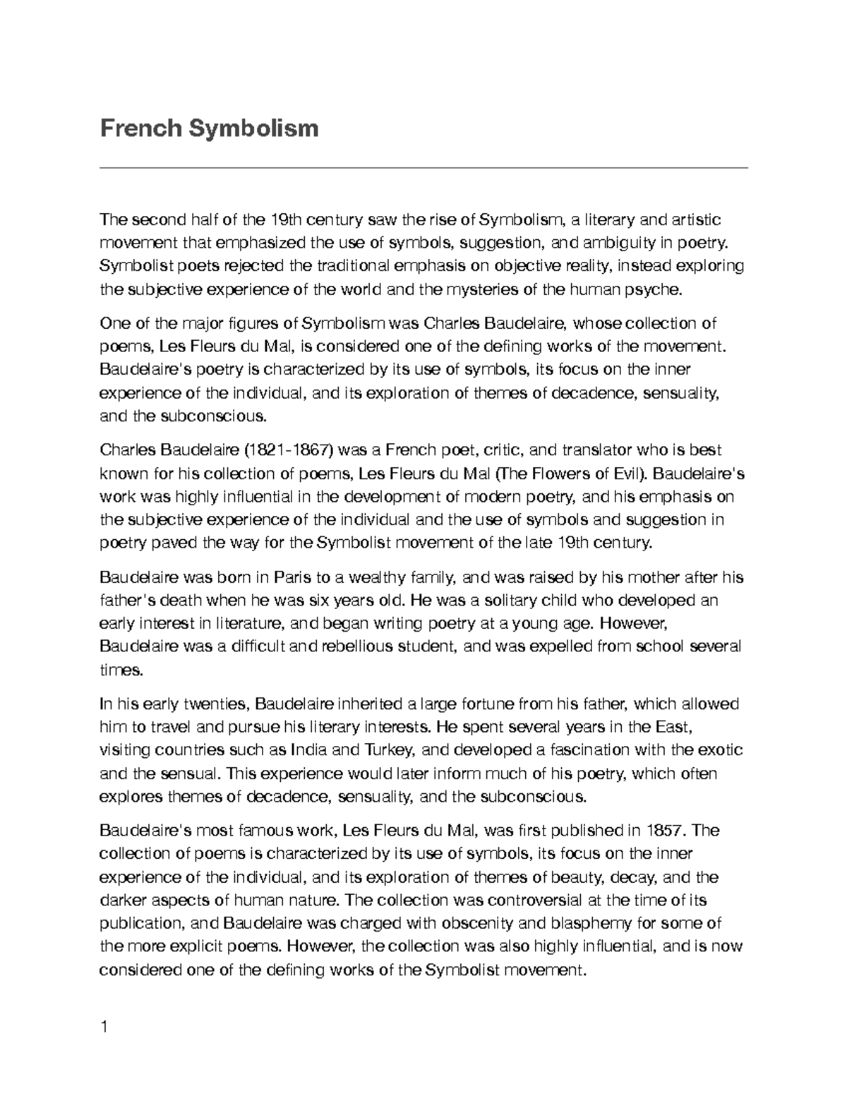 French Symbolism - French Symbolism The second half of the 19th century ...