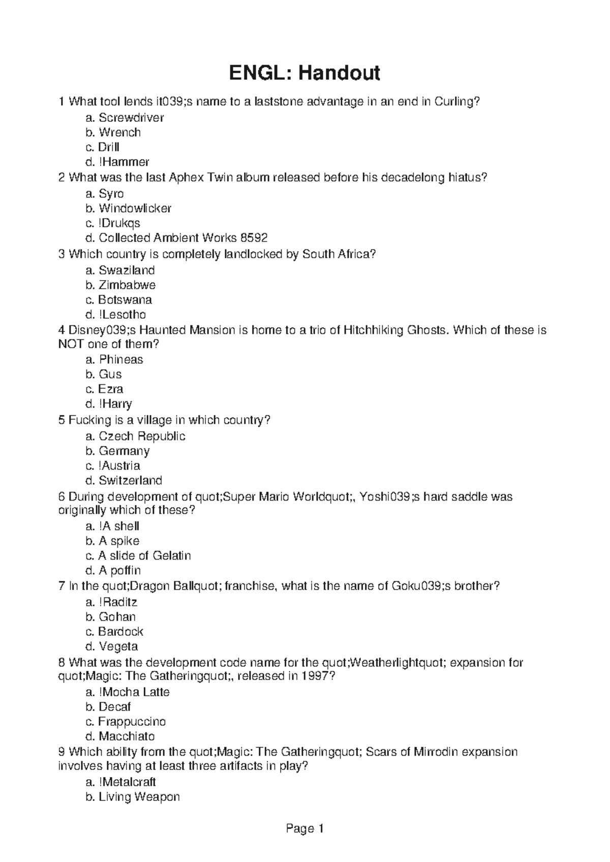 ENGL116-Pset-10 - ENGL116 Lecture Notes 1 - ENGL: Handout 1 What tool ...