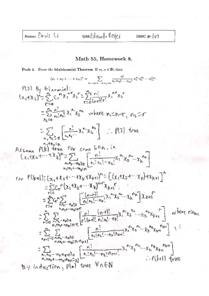 Math 55, Handout 10 - Lecture Notes 10 - Eave Ee UG GSI: EJ Fas Rey Es ...