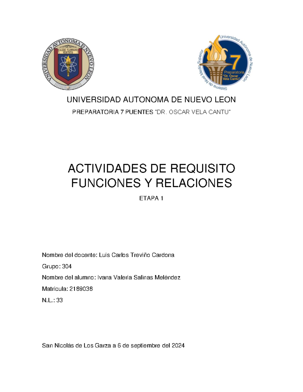 Etapa 1 - Funciones Y Relaciones - UNIVERSIDAD AUTONOMA DE NUEVO LEON ...