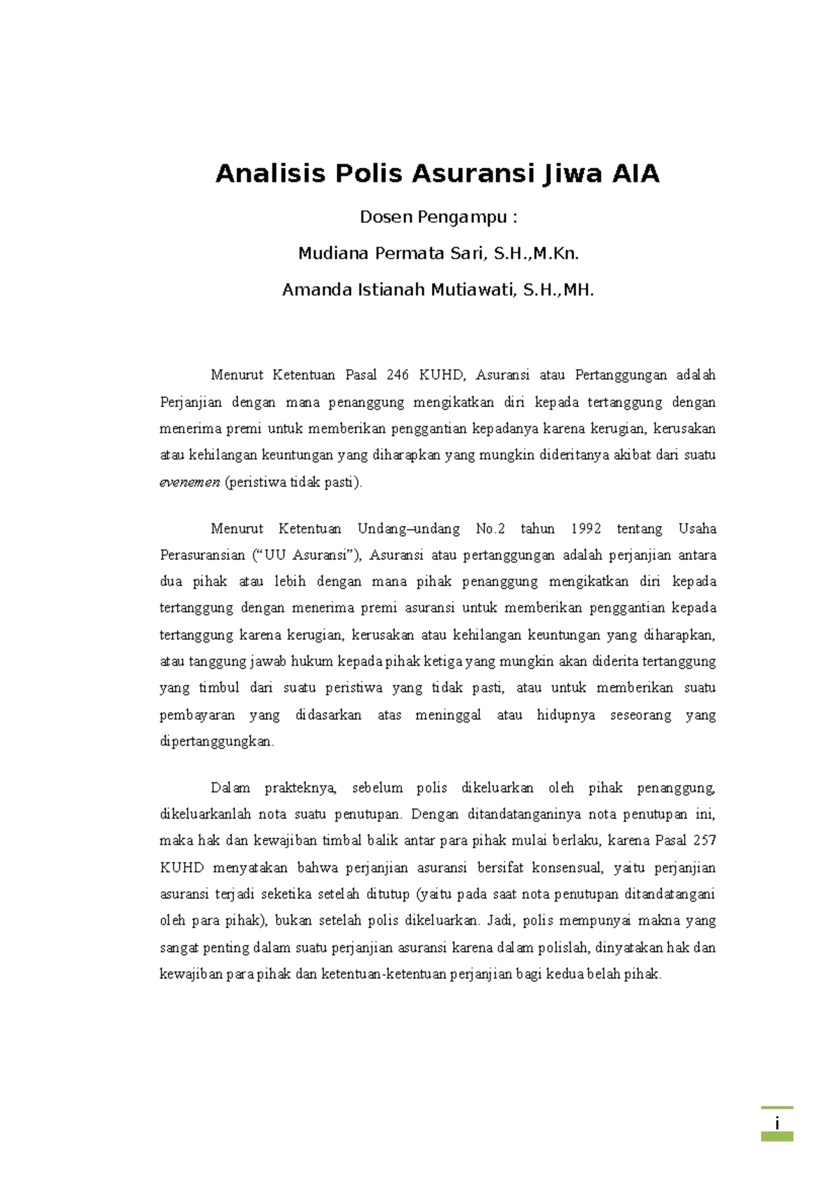 analisis-polis-asuransi-m-amanda-istianah-mutiawati-s-mh-menurut