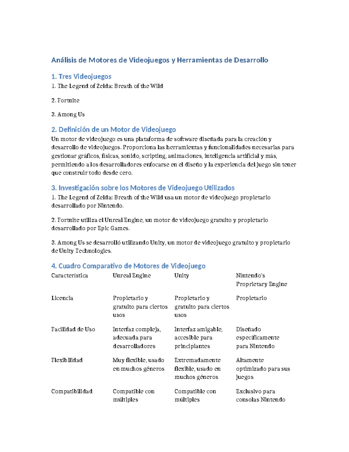 Analisis de Motores de Videojuegos y Herramientas de Desarrollo - Tres ...