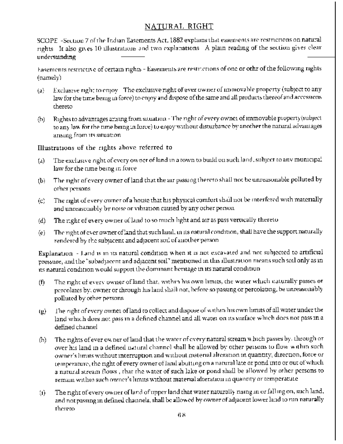 Natural Right and Right to Light Law Of Property And Easement Studocu