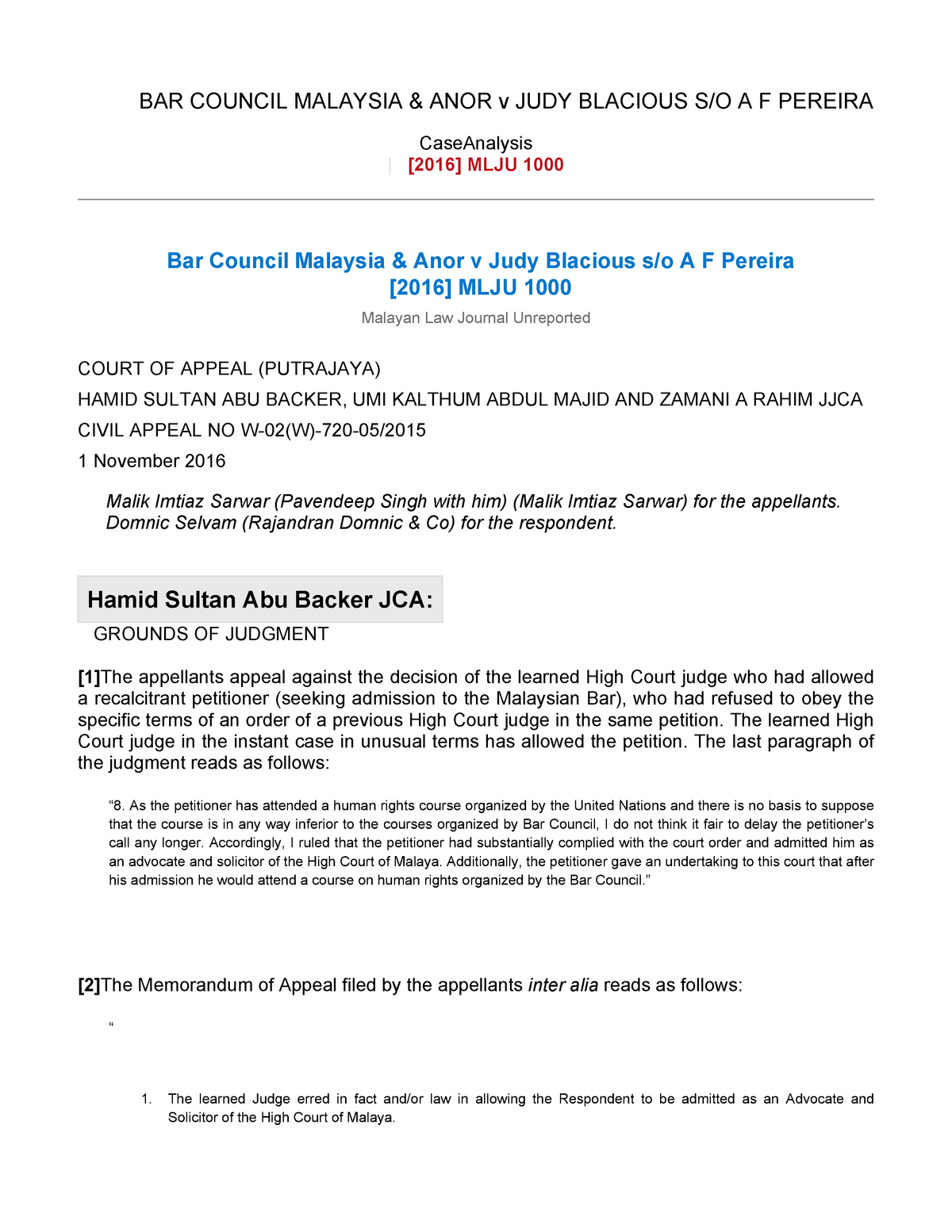 Bar Council Malaysia Anor V Judy Blacious S O A F Per CaseAnalysis   Thumb 1200 1553 