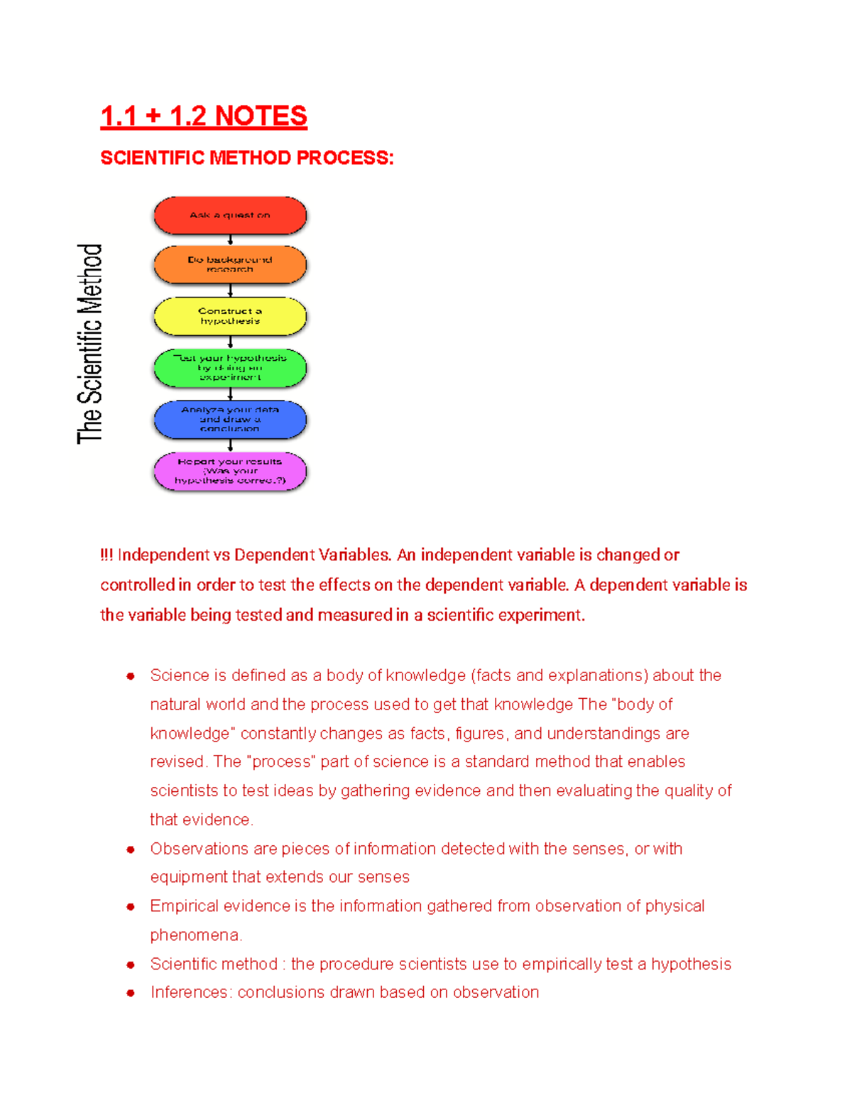 Isb 202 Appl Envir & Organismal Bio - 1 + 1 NOTES SCIENTIFIC METHOD ...