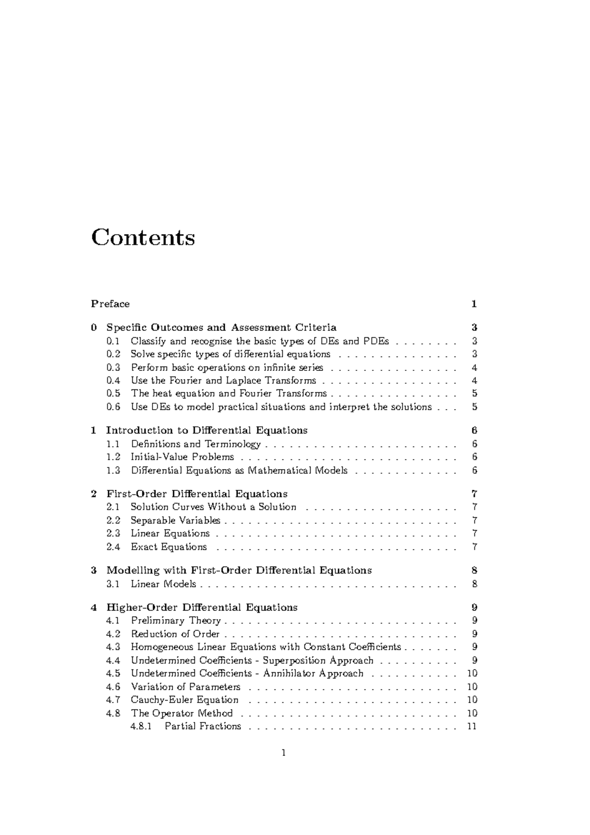 differential equations study guide Contents Preface 1 0 and