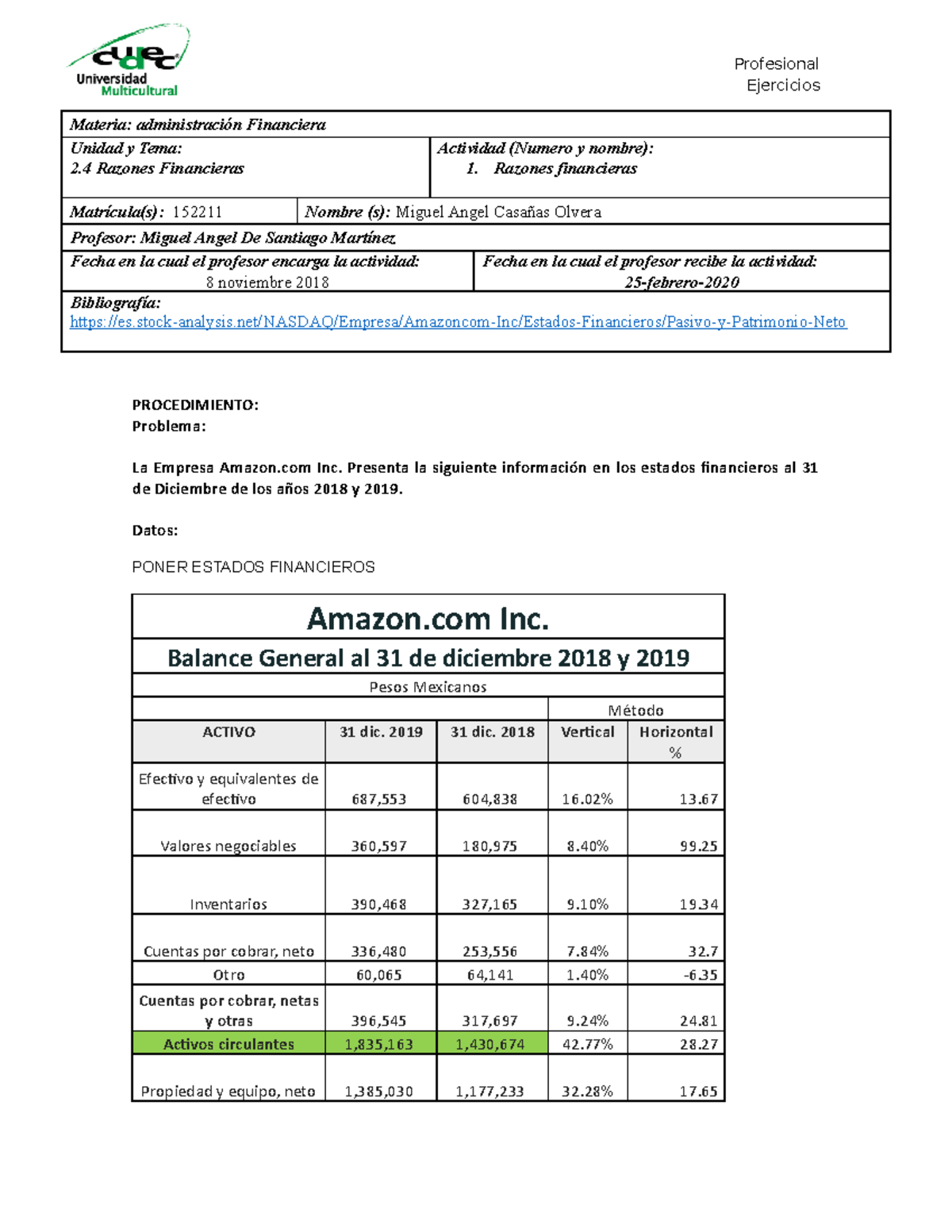 Administraciòn Financiera - Ejercicios Materia: Administración ...