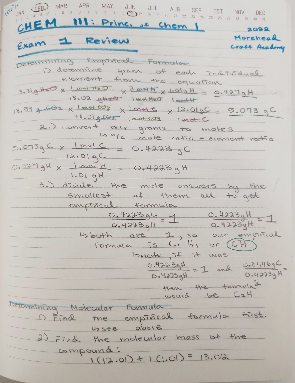 CHEM 111 Exam 1 Review - This Is A Summary Of Determining Empirical ...