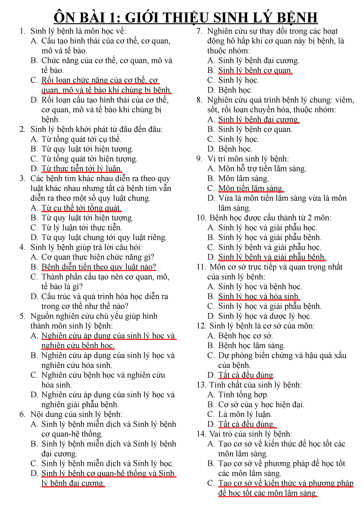 500 Câu Trắc Nghiệm Miễn Dịch Sinh Lý Bệnh - Ôn Tập Hiệu Quả và Chi Tiết