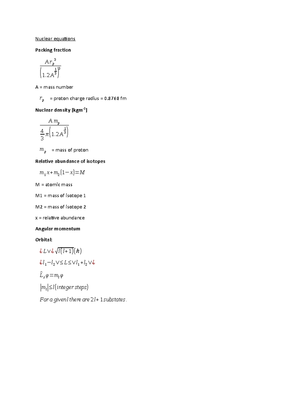 key-equations-in-nuclear-physics-nuclear-equations-packing-fraction