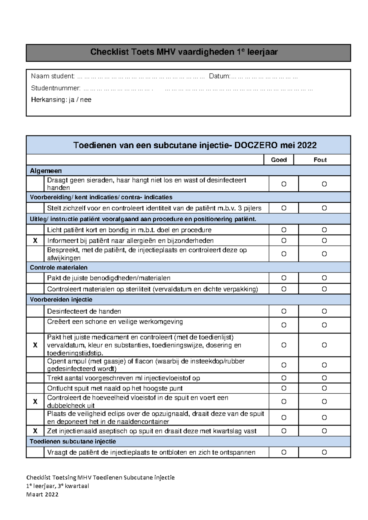 SC injectie toetsprotocol - Checklist Toetsing MHV Toedienen Subcutane ...