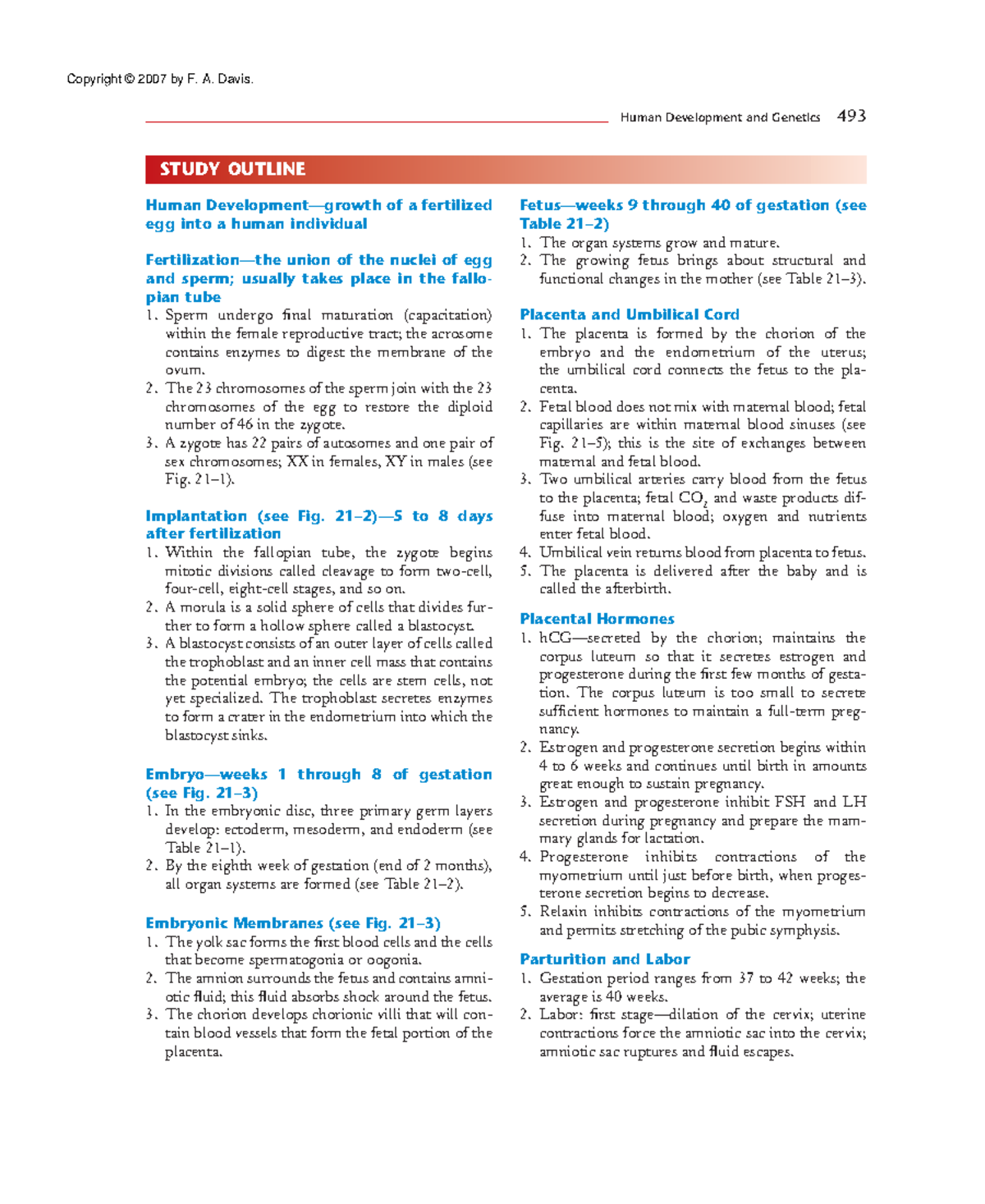 Anatomy and Physiology (52) - Human Development—growth of a fertilized ...