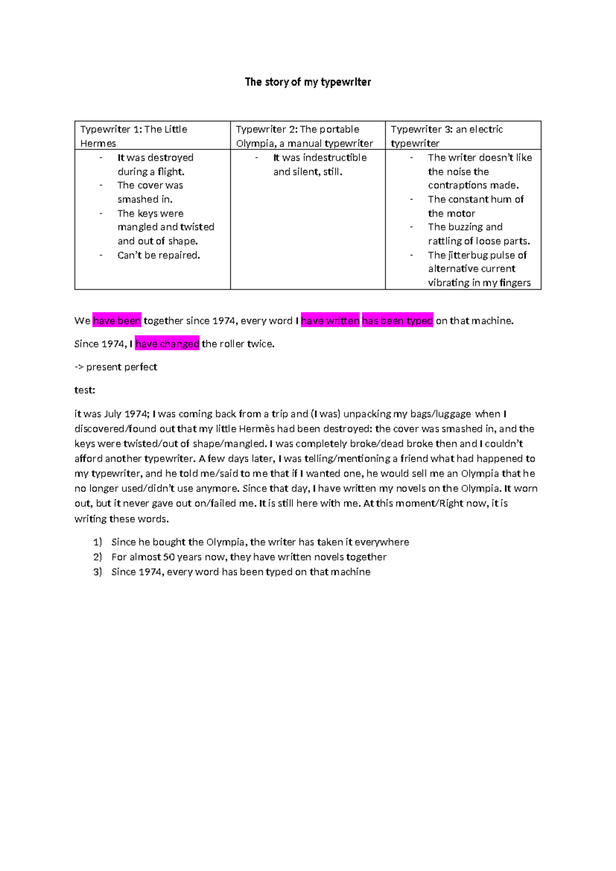 The story of my typewriter - The story of my typewriter Typewriter 1 ...