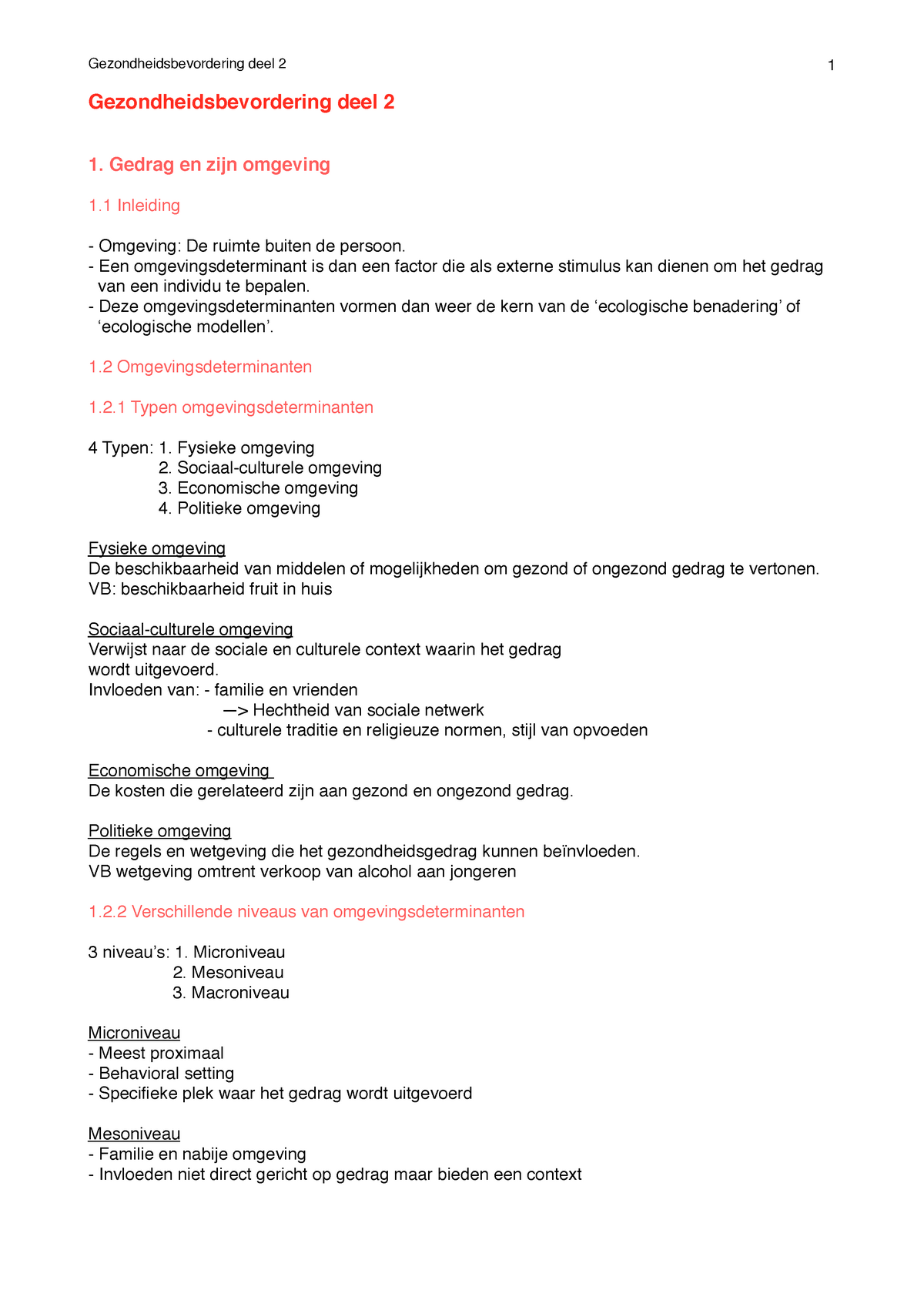 Gezondheidsbevordering Deel 2 Sv Af Gezondheidsbevordering Deel 2 1