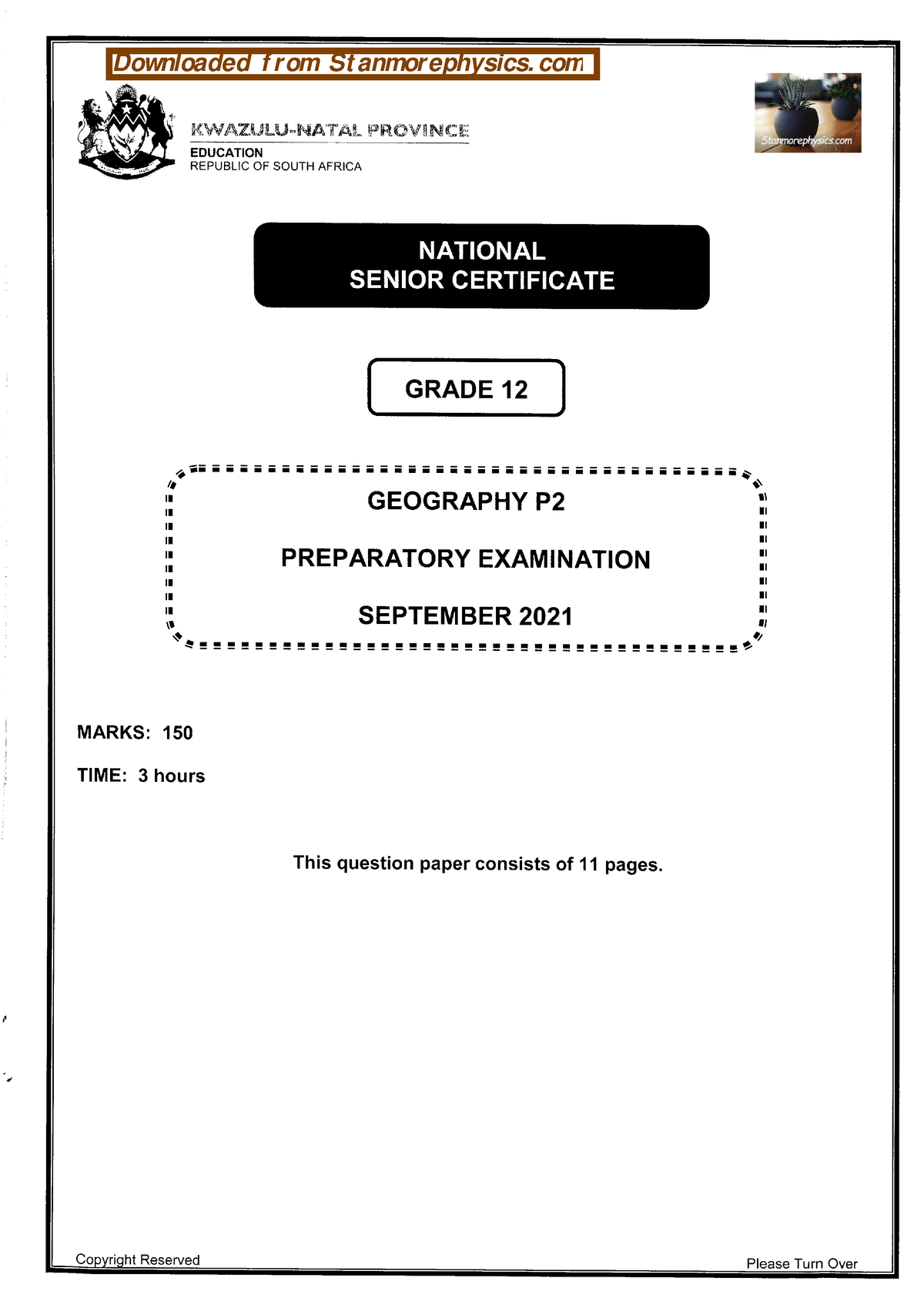 Geography Grade 12 Trial 2021 P2 And Memo Copyright Reserved Please   Thumb 1200 1698 