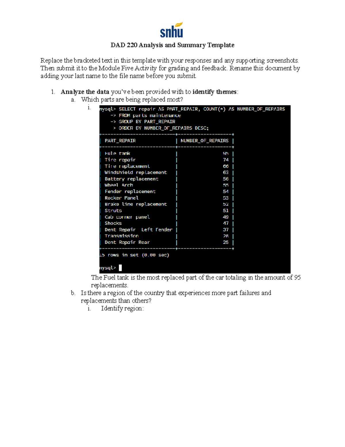 DAD 220 Analysis and Summary Template - DAD 220 Analysis and Summary ...