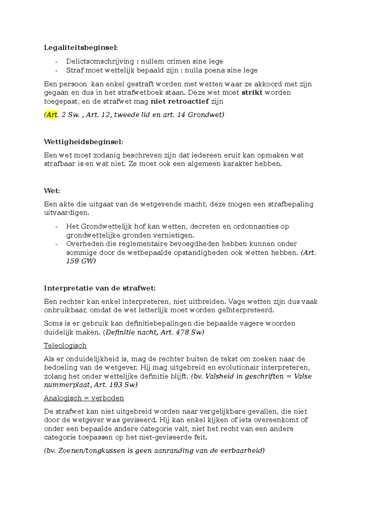 Strafrecht En Strafprocesrecht In Hoofdlijnen Samenvatting ...