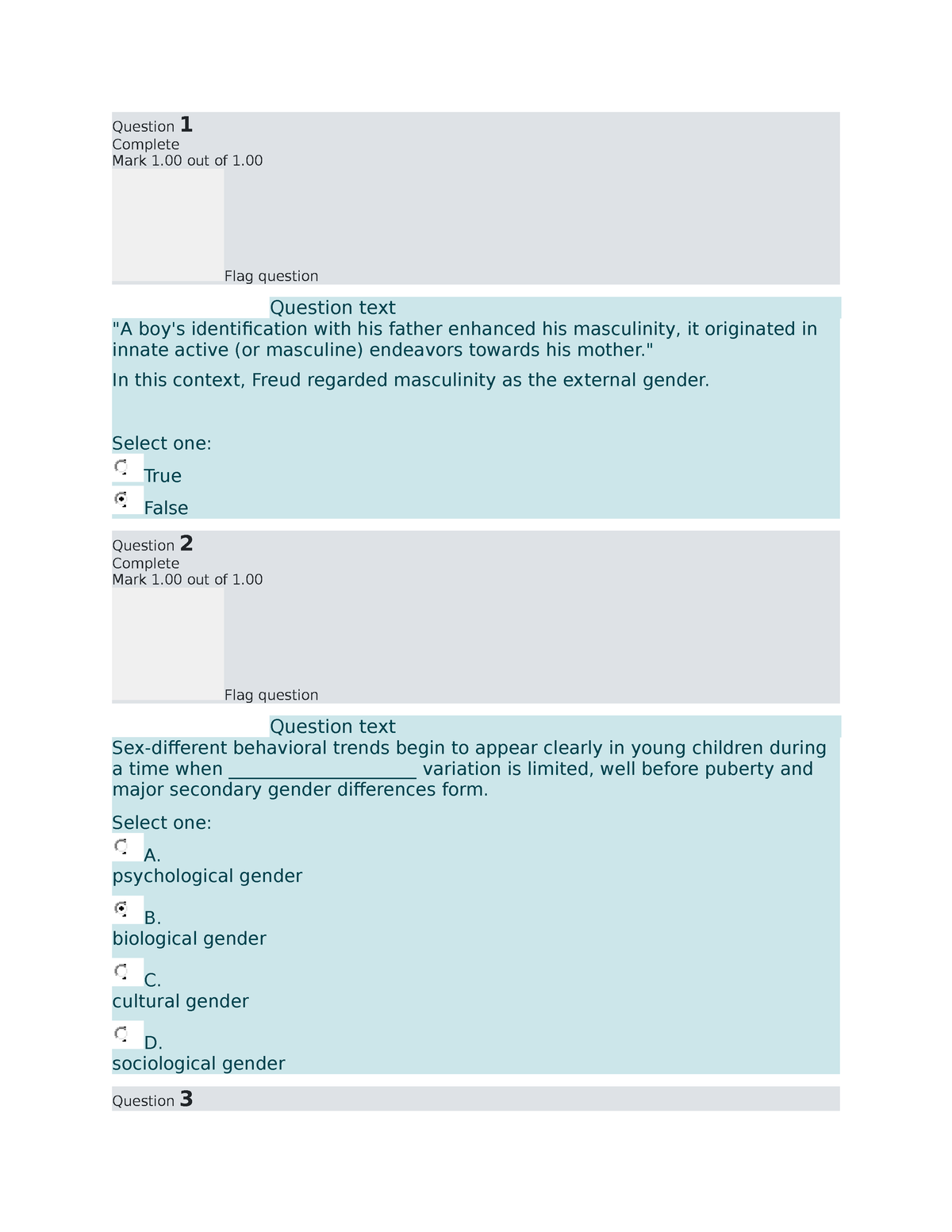 Gender And Society Prelim Quiz 2 - Question 1 Complete Mark 1 Out Of 1 ...