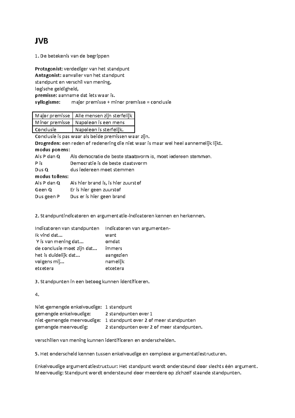 Juridische Vaardigheden B, Argumentatie - JVB De Betekenis Van De ...