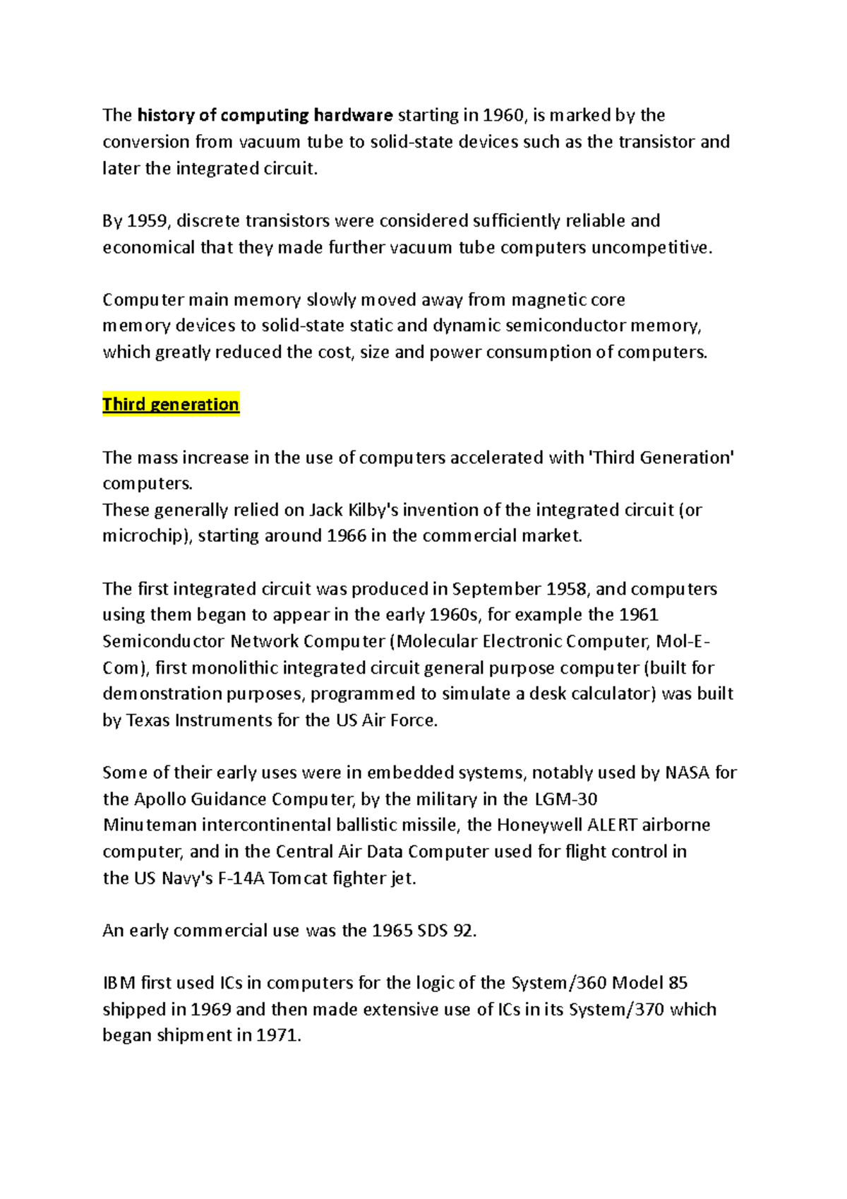 2. The History of Computing Hardware (1960Present) The history of