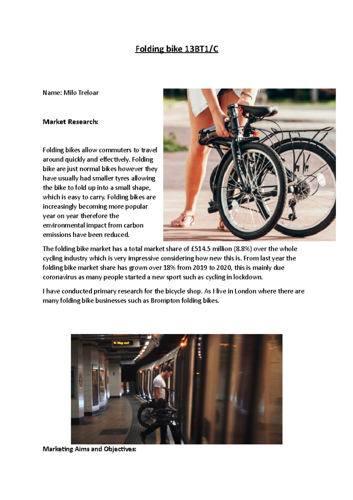 Folding bike - Sportswear is worn as 