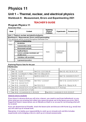 2016 physics unit 1 marking guide draft 1 - Year 11 Physics Written ...