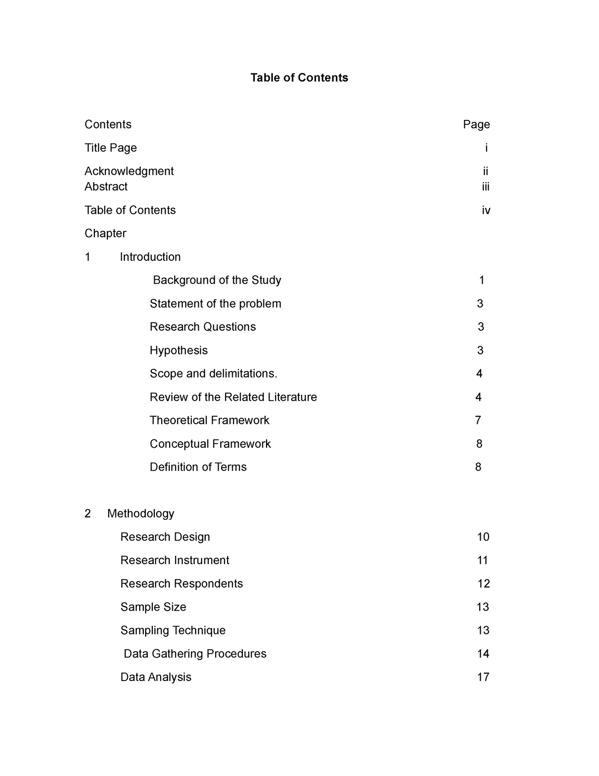 Group 5 Table OF Contents - Table of Contents Contents Page Title Page ...