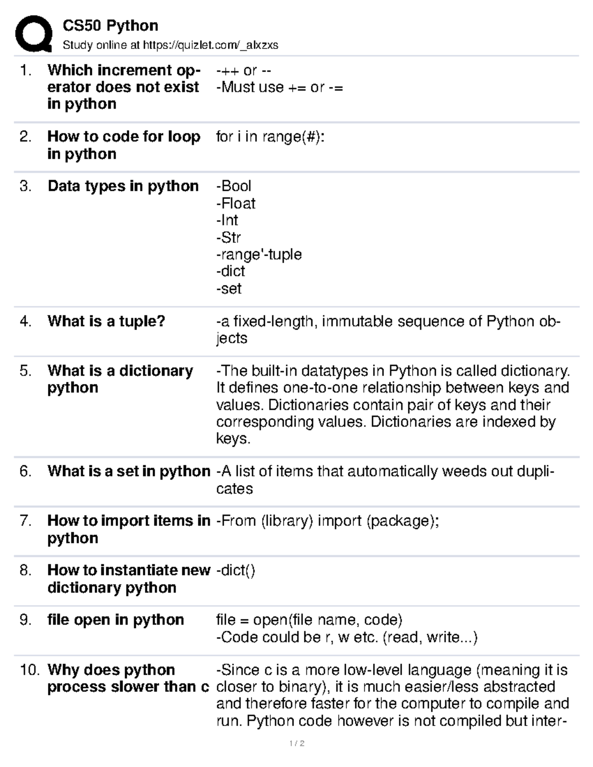 CS50 Python Flashcards - CS50 Python Study Online At Quizlet/_alxzxs ...