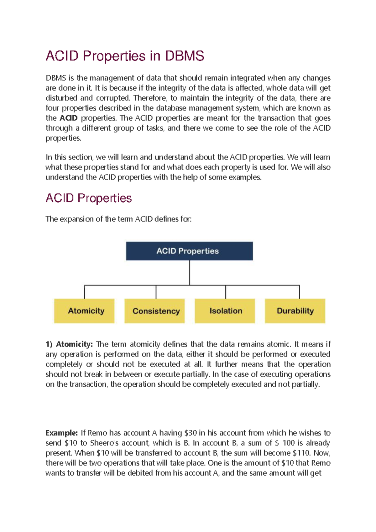 ACID Properties In DBMS - ACID Properties In DBMS DBMS Is The ...