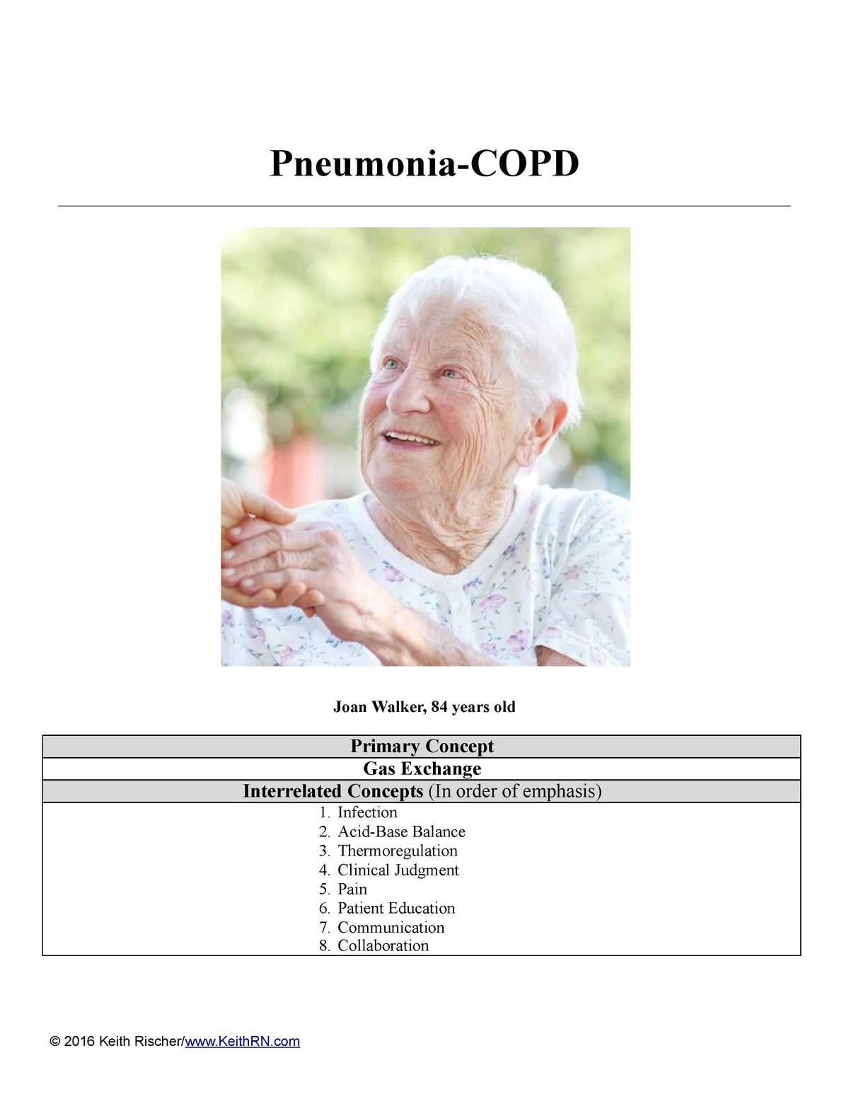 pneumonia copd case study keith rn
