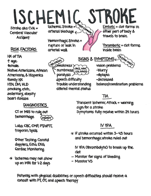 Ischemic Stroke Study Guide concept map - Ischemic Stroke: interruption ...