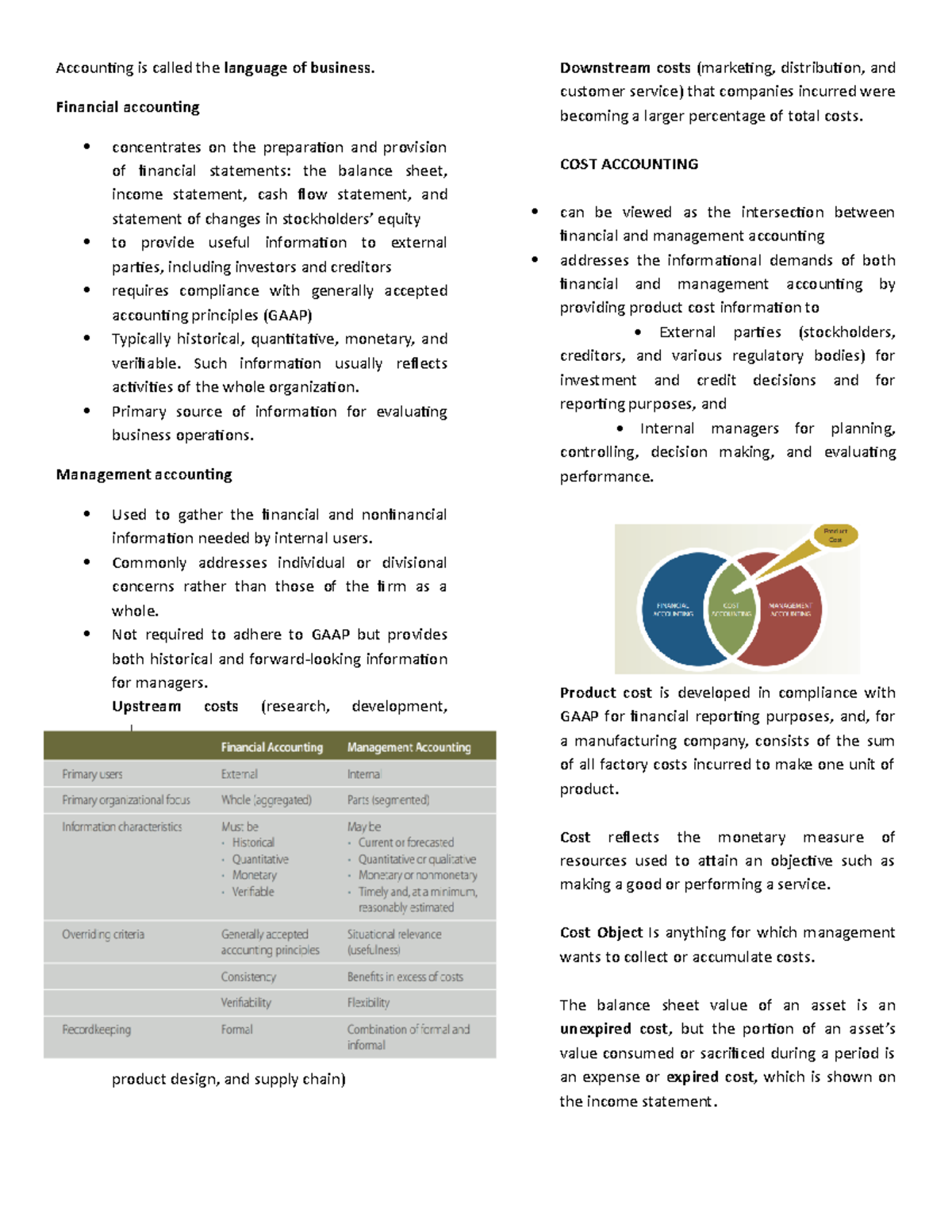 COST Accounting Reviewer - Accounting Is Called The Language Of ...