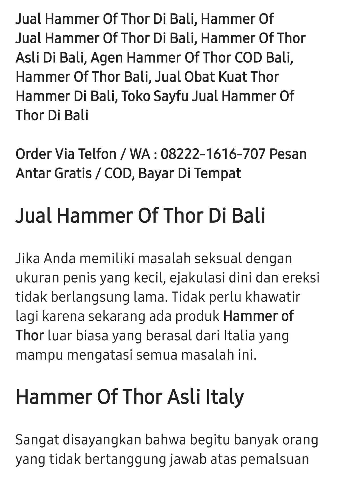 Toko Jual Hammer Of Thor Asli Di Bali 082221616707 Pesan Antar Toko