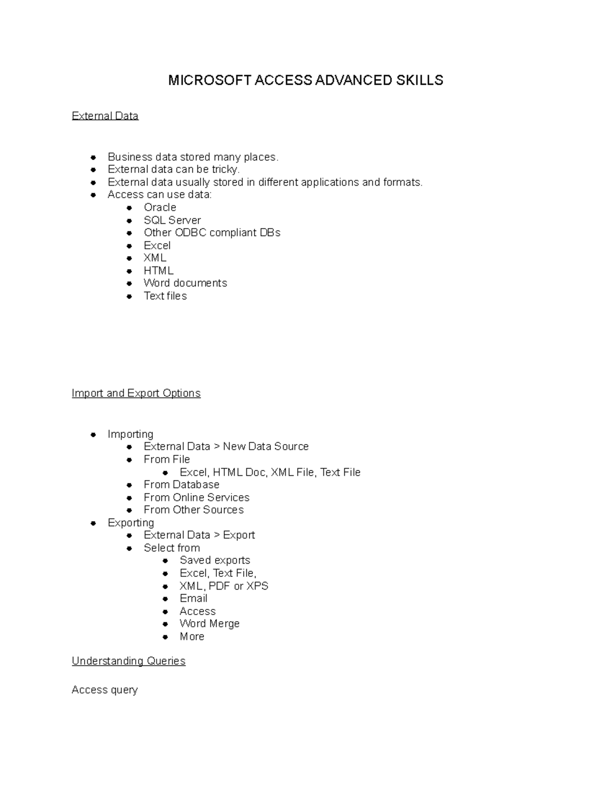 Computer Applications Notes 27 Microsoft Access Advanced Skills Part 1 ...