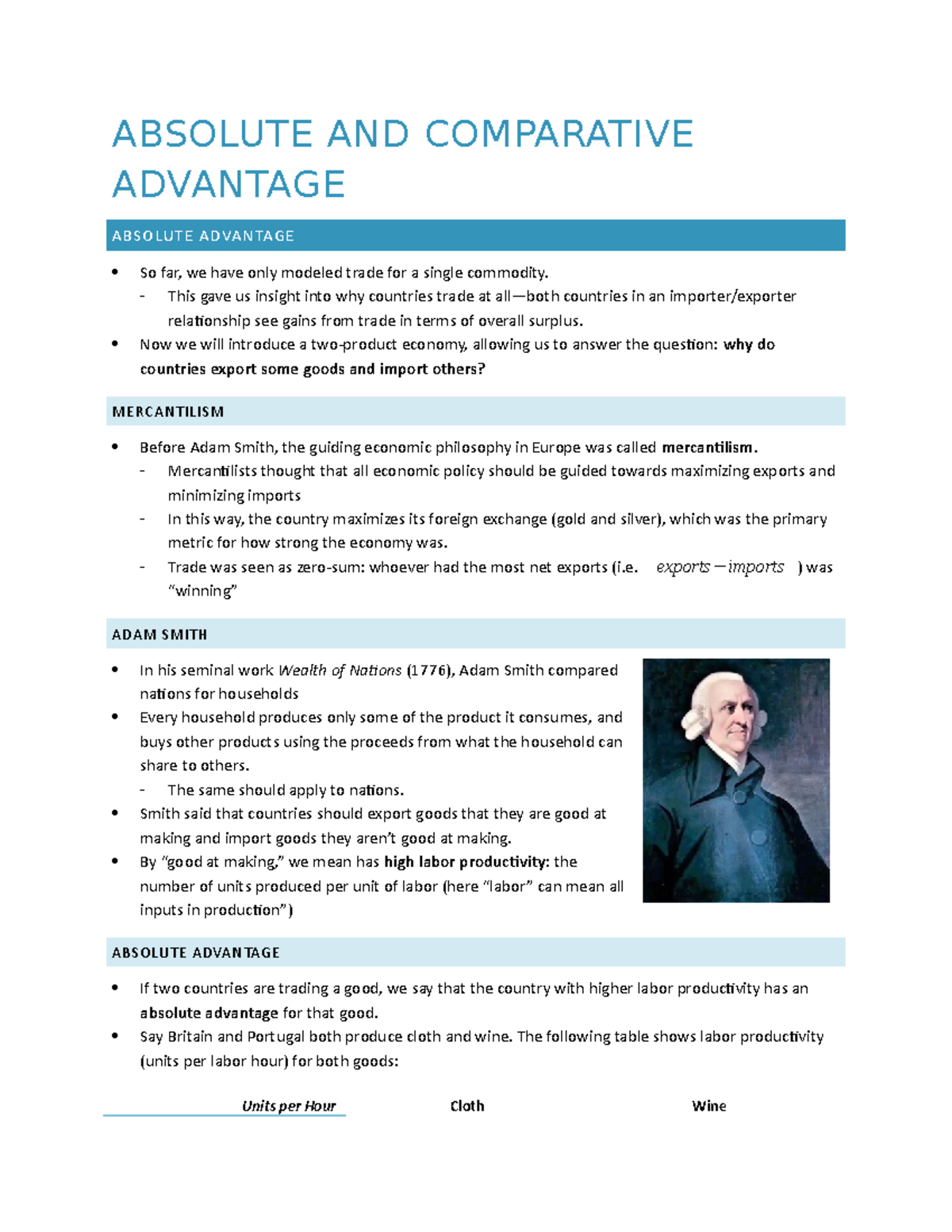 (2) Absolute and Comparative Advantage - ABSOLUTE AND COMPARATIVE ...