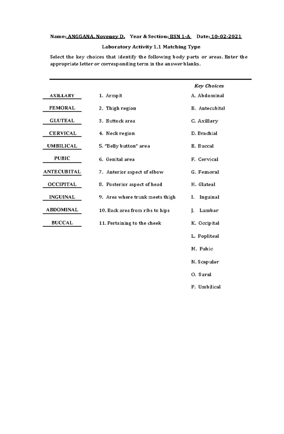 Module 1 Laboratory Activity - Name: ANGGANA, Noveney D. Year & Section ...