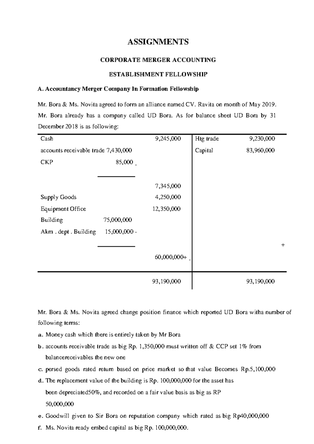 assignment clause for merger