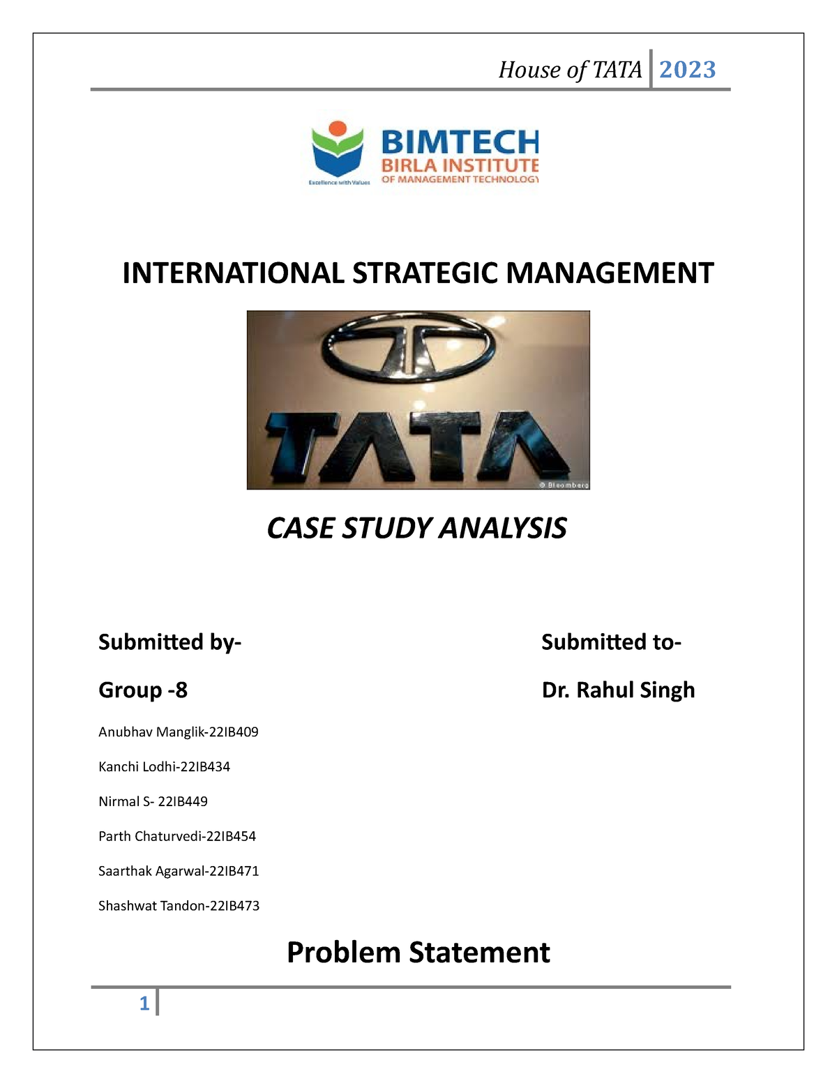 tata motors strategic management case study