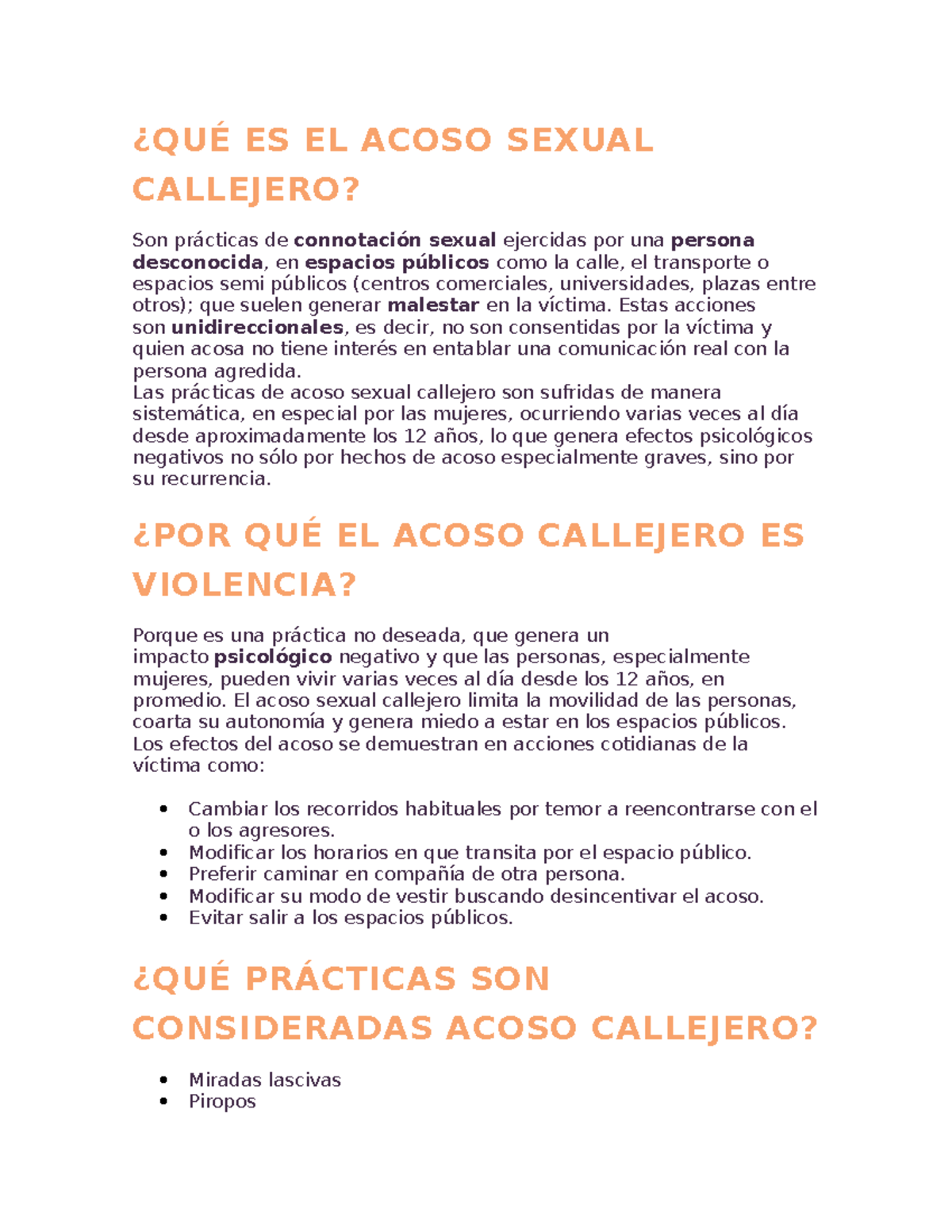 TEMA DE Exposición - acoso callejero - ¿QUÉ ES EL ACOSO SEXUAL ...