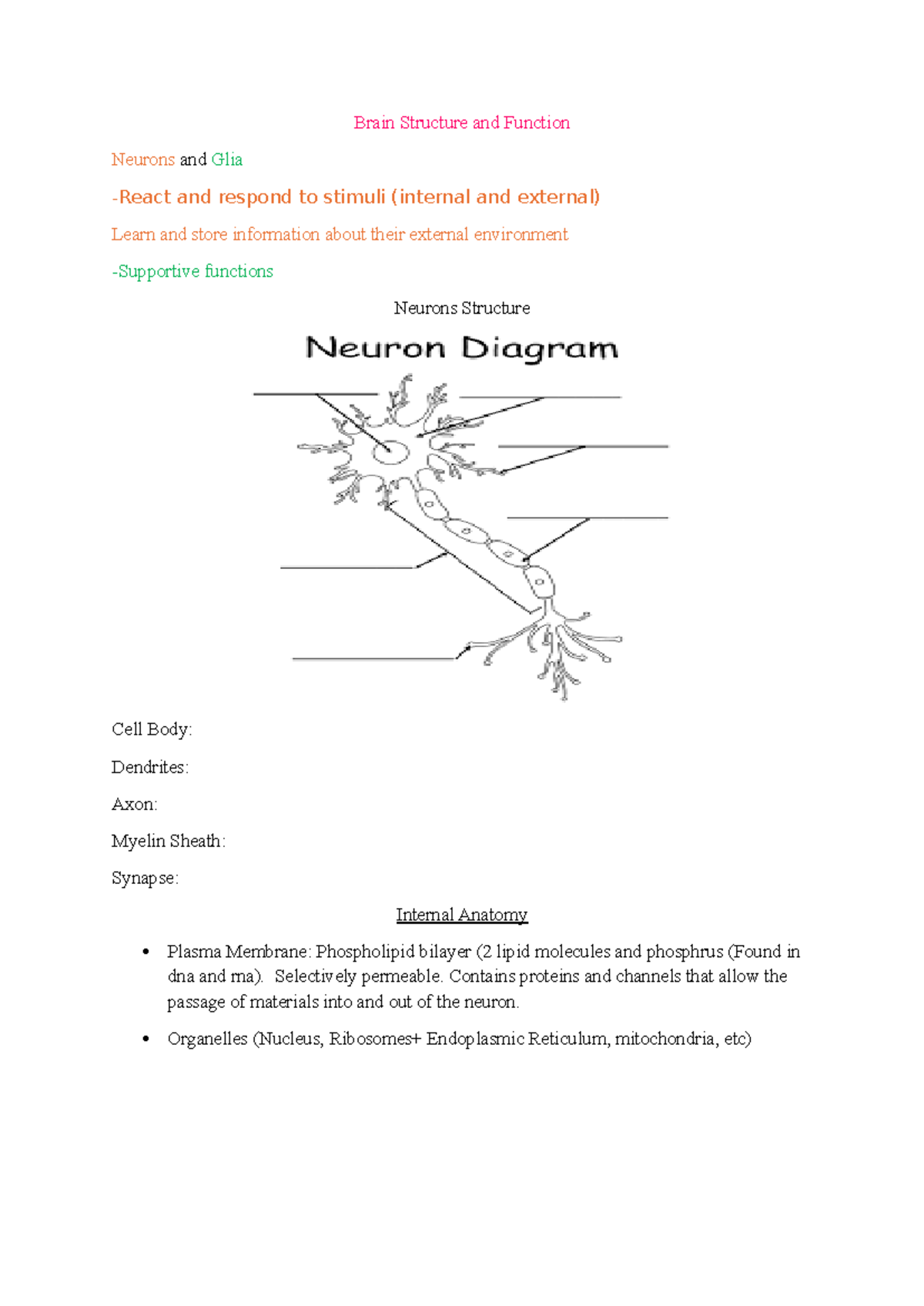 Psych Exam Notes Short summary document with a few small exercises