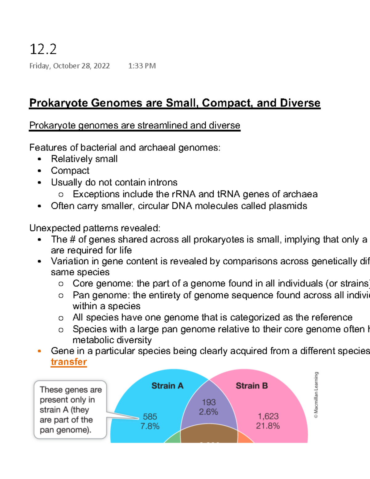 12 - Chapter 12.2 Reading notes - Prokaryote Genomes are Small, Compact ...