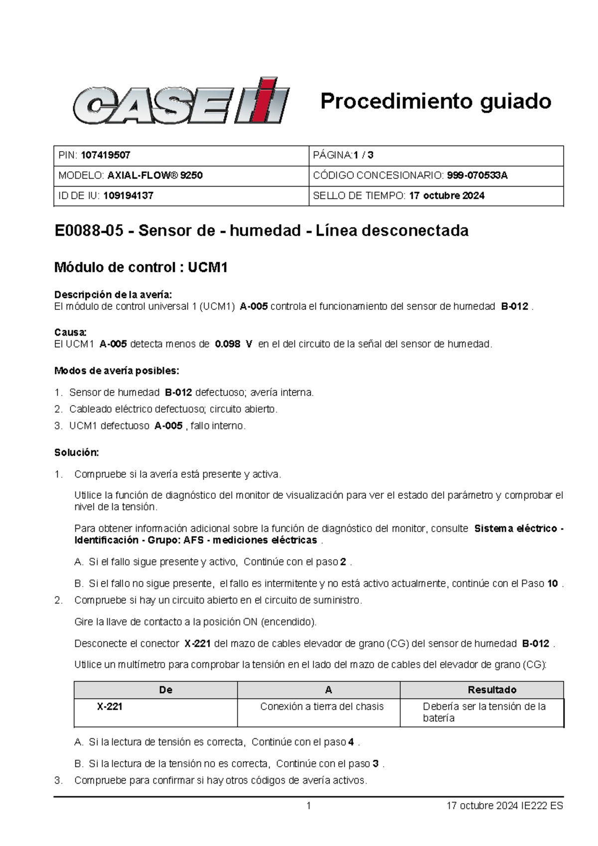 E0088-05 - Sensor DE Humedad Linea Desconectada - Procedimiento guiado ...