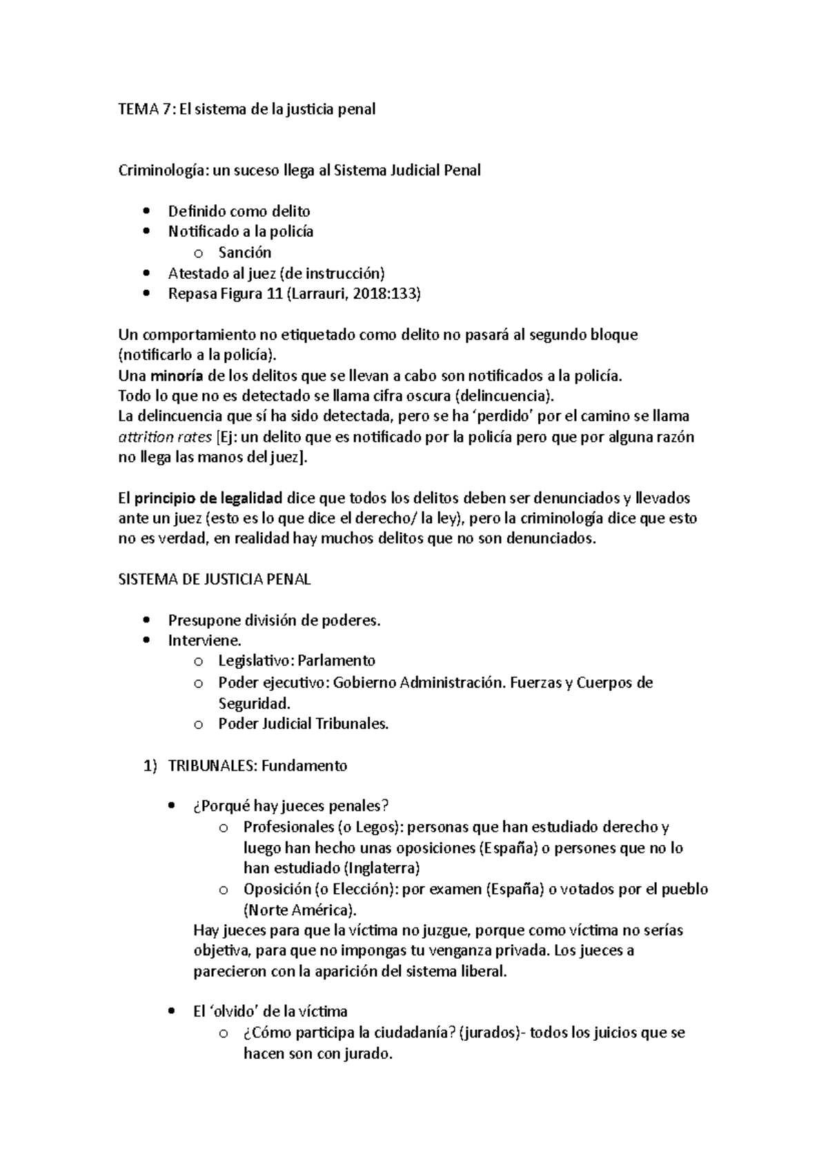 TEMA 7- El sistema de la justicia penal - TEMA 7: El sistema de la ...
