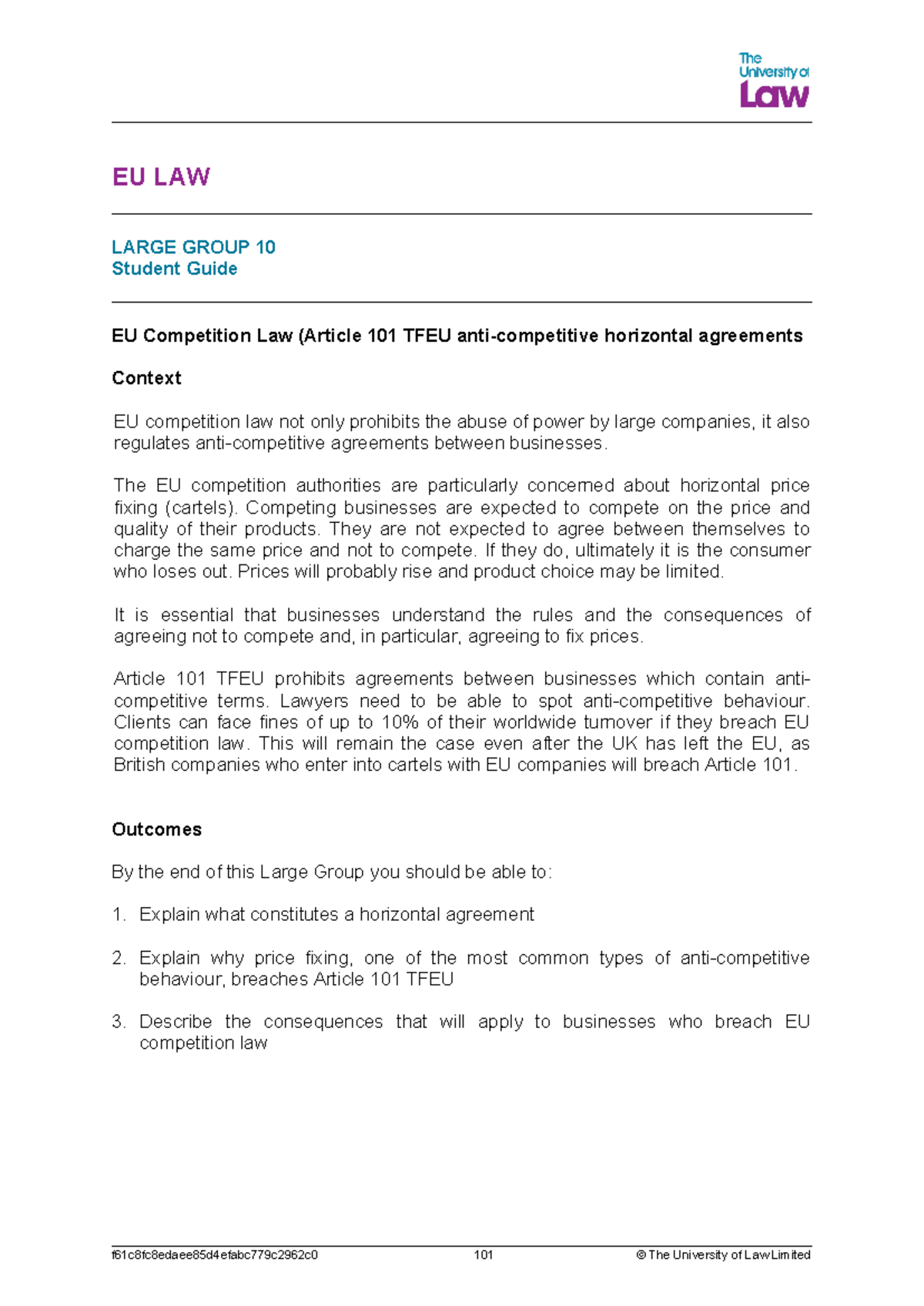 2324 eu lg09 ce01 student guide - EU LAW LARGE GROUP 10 Student Guide ...