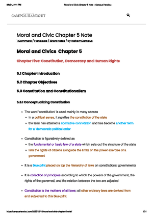 Moral and Civic Chapter 4 Note - Chapter Introduction 4. Chapter ...