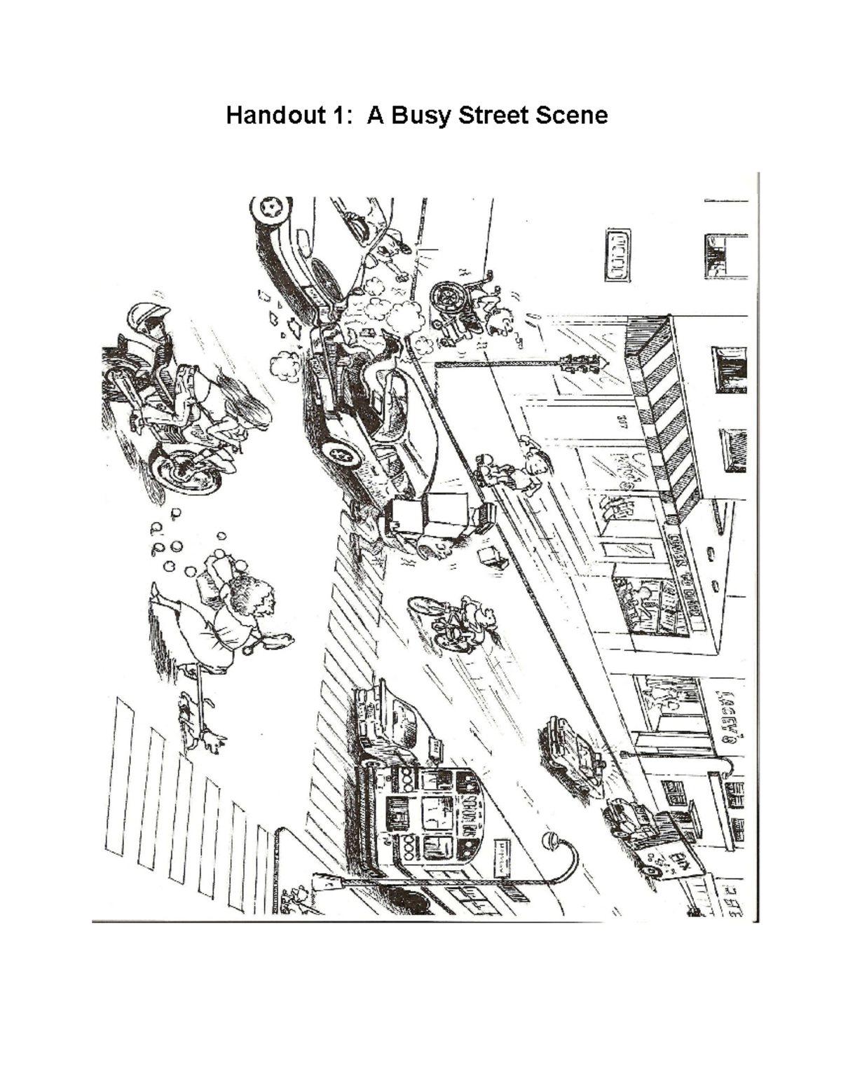 Topic sentences 3 word Handout 1 A Busy Street Scene Handout 2A Is