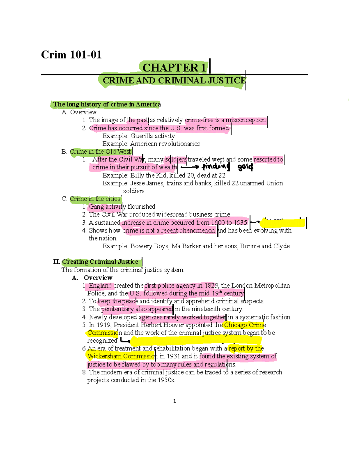 Chapter 1 - Intro To Criminal Justice - Crim 101- CHAPTER 1 CRIME AND ...