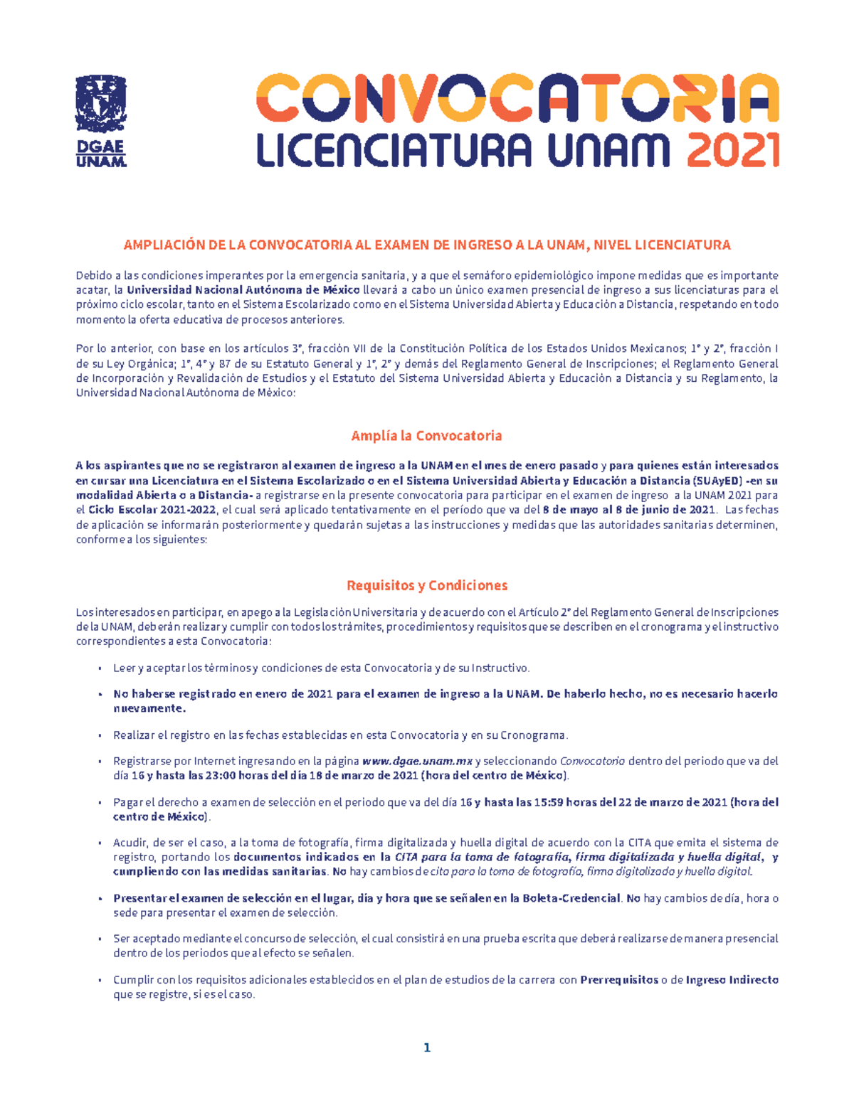 Convocatoria De Los Unam Asi Como Un Pequeño - AMPLIACIÓN DE LA ...